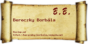 Bereczky Borbála névjegykártya